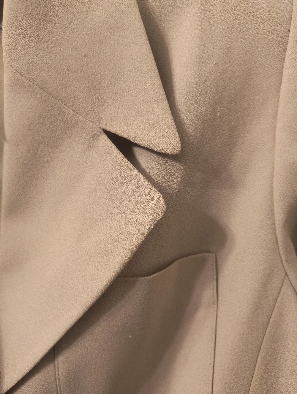 Vintage 90s Kasper A.S.L. Structured Blazer Neutral Tan Minimalist Career Read - Picture 6 of 8